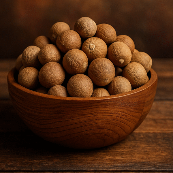 تصویر عکس فوفل در ظرف چوبی در فضای سنتی عرضه محصولات سایت مسترهل عطاری آنلاین